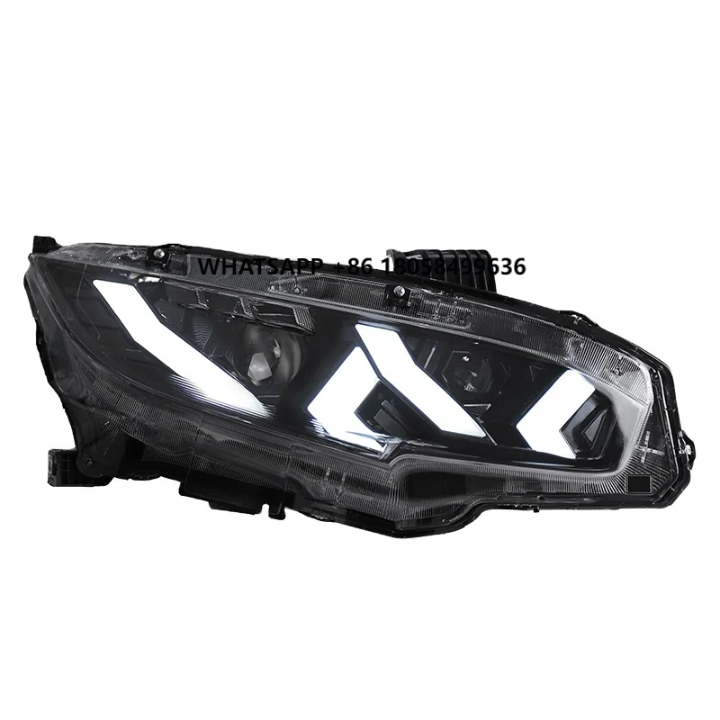 

JS Special White LED Headlights for Civic 2020 & 2016-2021 Easy Installation Auto Parts Accessory New Condition