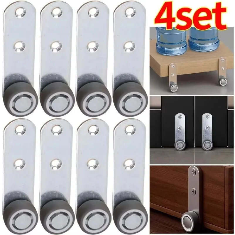 1/2/4Sets Wear Resistant Furniture Caster Low Friction Side Mounted Rubber Wheel Rust Proof Silent Directional Roller