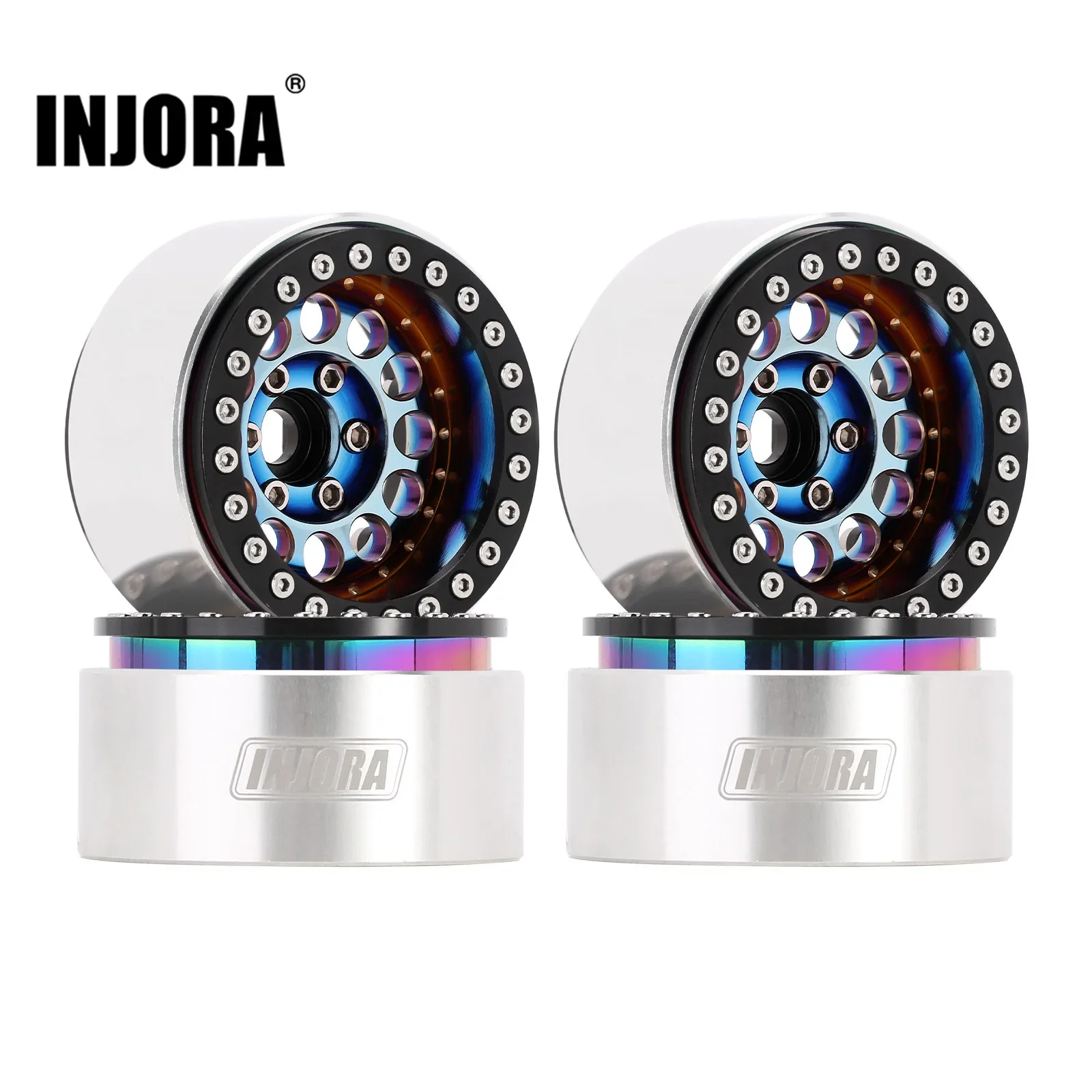 INJORA 153g Super Heavy Brass & Aluminium Deep Dish 1.9" Beadlock Wheel Rim dla 1/10 RC Crawler SCX10 TRX4 VS4-10 Gen8 (W1957)