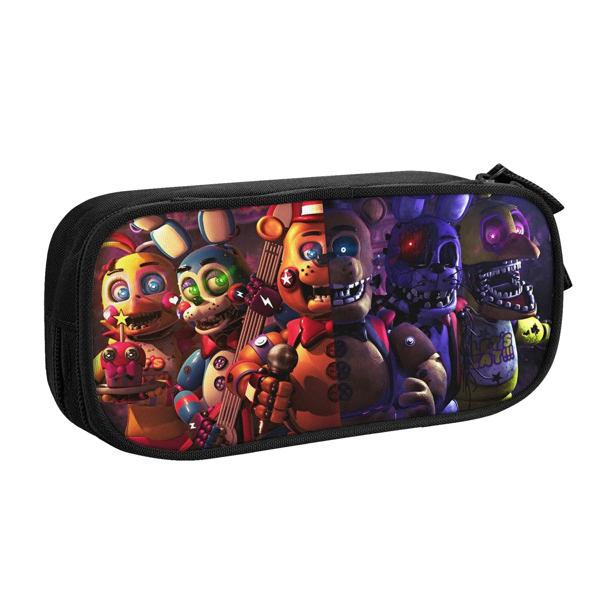 FNAF At Freddys Federmäppchen, modische Stifttaschen für Studenten, großes Fassungsvermögen, Büro-Federmäppchen mit Reißverschluss