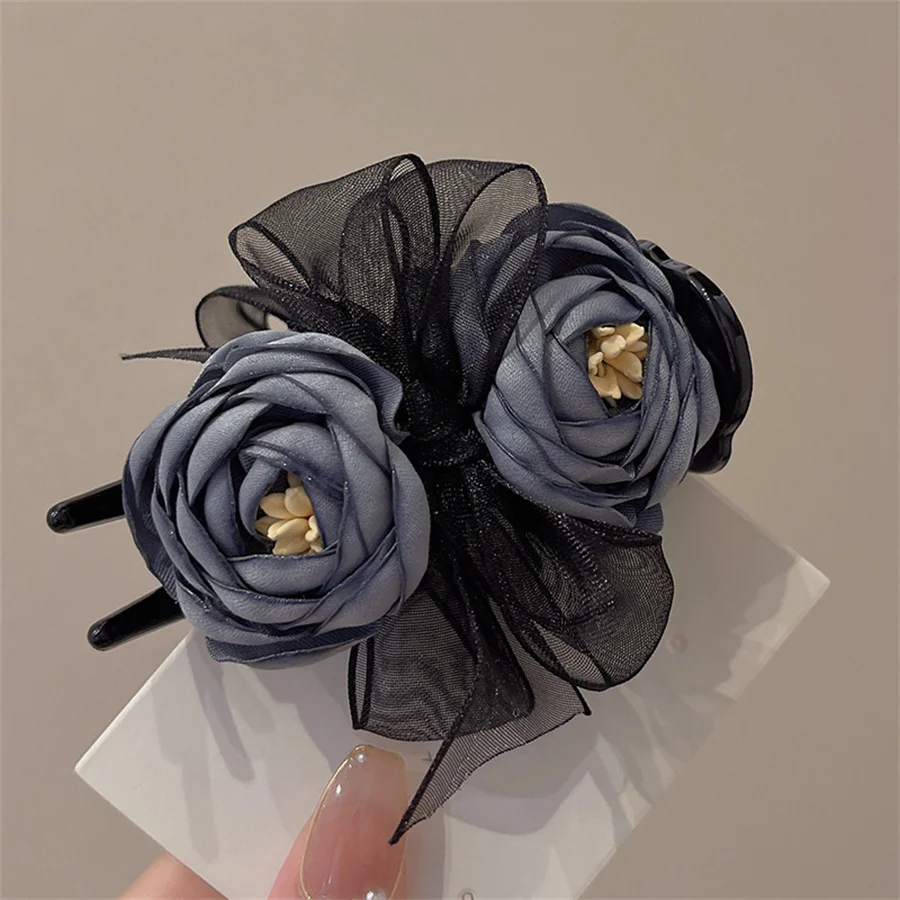 

Korean Retro flower ball hair clip for women's back hair fixation artifact Internet celebrity 2024 new high-end hair accessories