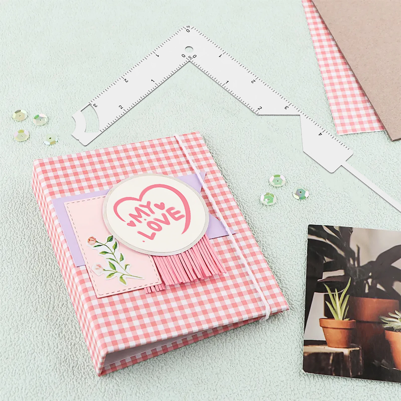 5 in 1 Book Cover Guide Metal Book Binding Cover Tool DIY Craft Book Scrapbook Notebook Cover Guide Bookbinding Gauge Ruler