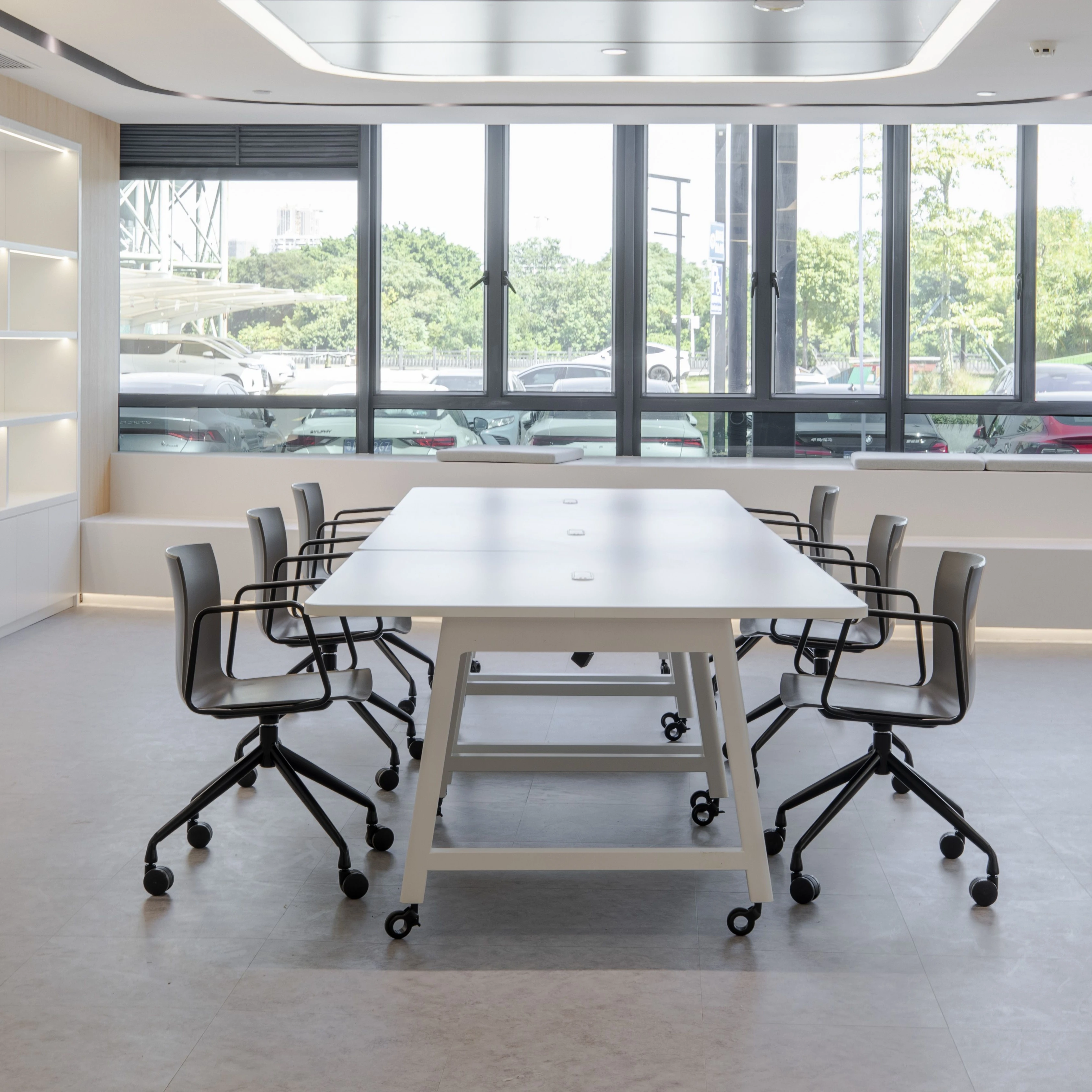 Simple Open Workstation Office Conference Table Modern Office Supplies Customizable Standing Desk with Drawers