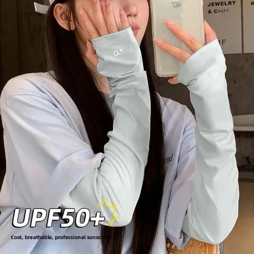 Fashionable Ice Silk Loose Sleeves Breathable Sun Protection Sleeve Covers Comfortable Cycling Driving Gloves Women Men