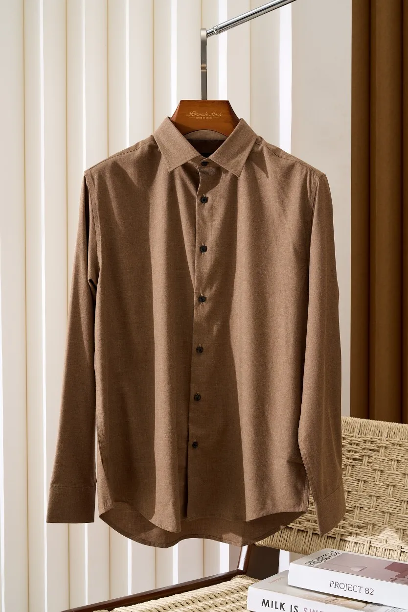 

Italian 25ss cashmere blend long-sleeved business casual shirt Bri