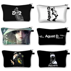 Trousse à cosmétiques AGUST D de style coréen pour femmes, trousse de maquillage, trousse de toilette, sacs à cosmétiques Hip Hop, Kpop Wwiches Destroy, Min Yoongi