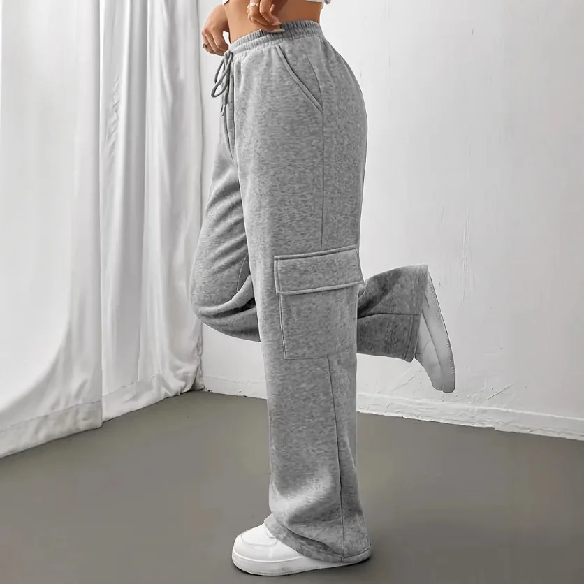 2025 Cross-border Amazon Foreign Trade New Women's Straight Overalls Sports and Leisure Loose Sweatpants Women Cw67869