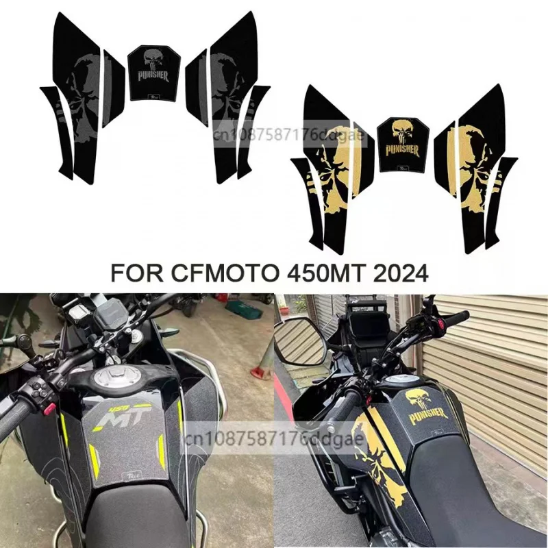 

For CFMOTO 450MT 450 MT 2024 Motorcycle Side Sticker Fuel Tank Decal Protector Traction Pad Cover Decoration Sets Anti-Slip