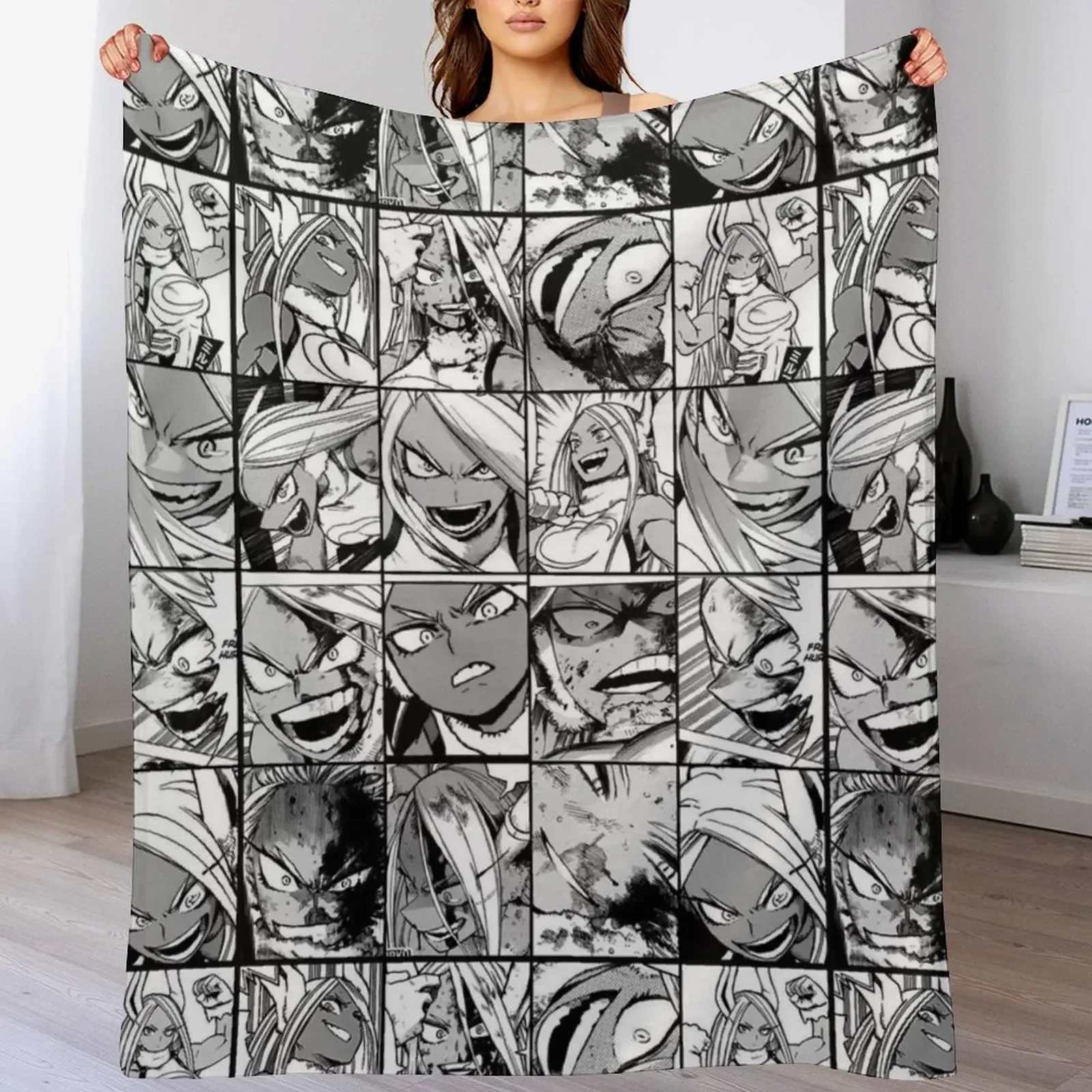 

Mirko hero collage - black and white version Throw Blanket christmas gifts Soft Beds Blankets