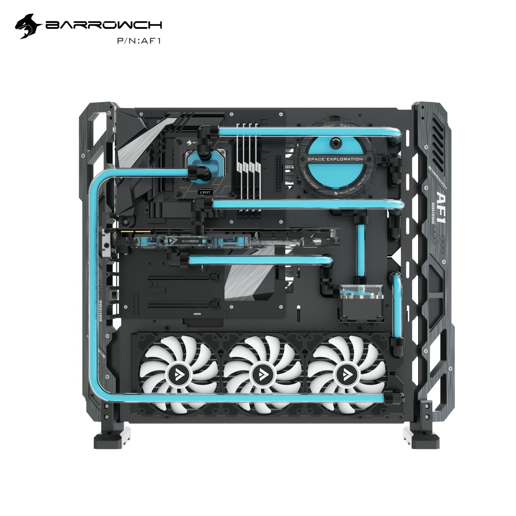 Barrowch AF1 Limited Edition Open Aluminum Alloy Multi-cold Row Water Cooling Case,PC Computer Open Chassis For GPU CPU Building