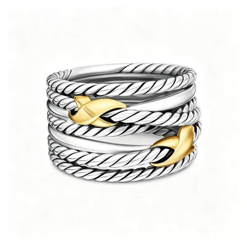 Double-X Crossover Statement Ring — product information 1