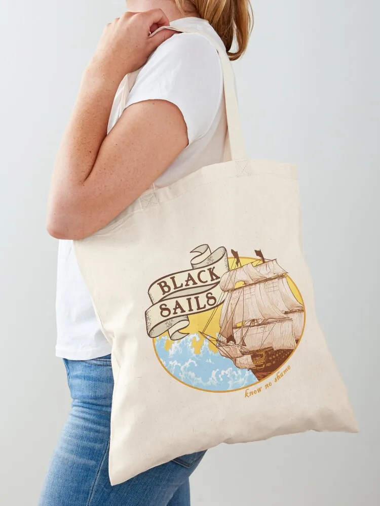 Black Sails-No dish Tote Bag borsa pieghevole riutilizzabile Big bag donna Canvas Tote