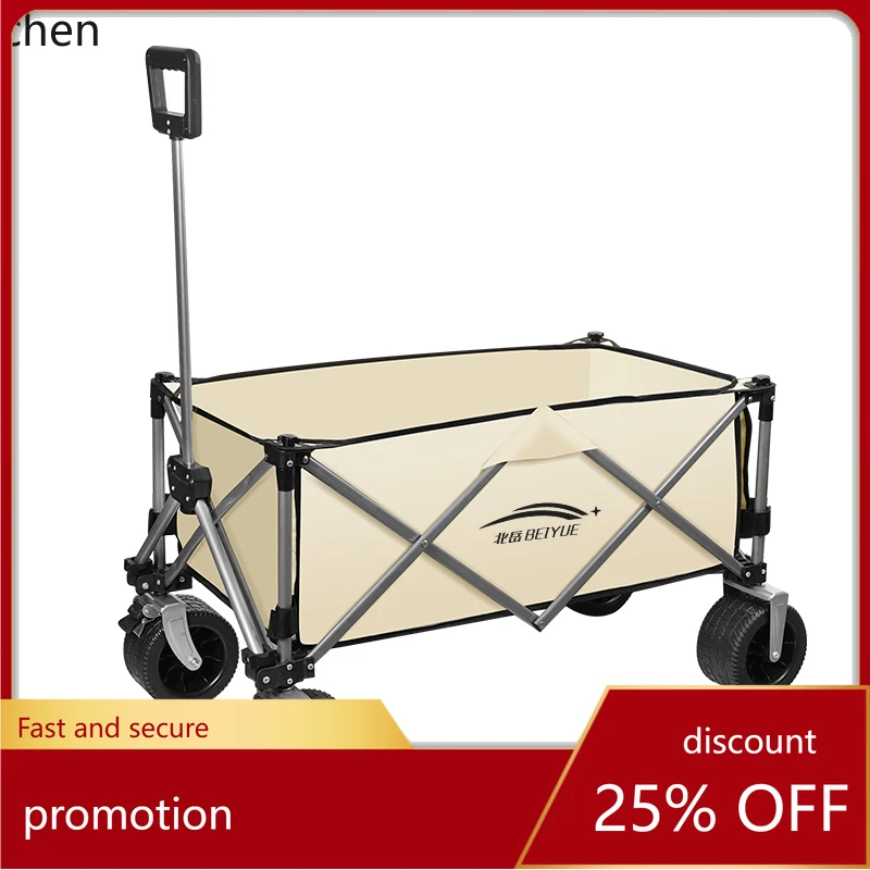 HT camping outdoor folding camp trailer stall hand-pulled trolley picnic cart table
