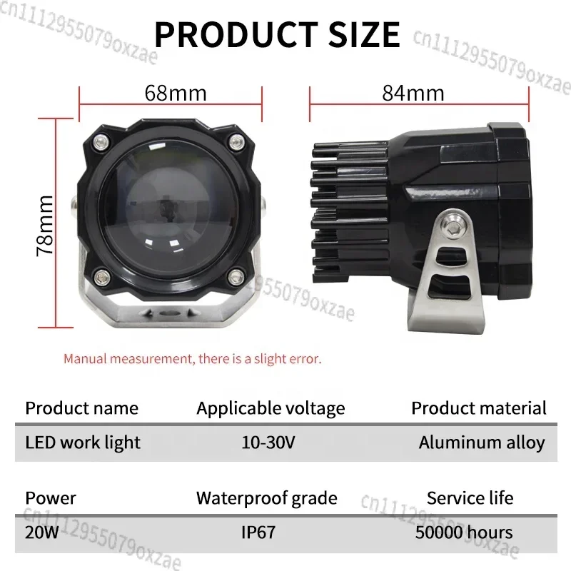 Hot Selling Aurora 3 Inch 20W Super Bright Waterproof Led Laser Spotlight for Car 4x4 12V 24V Off Road Laser LED Work Light
