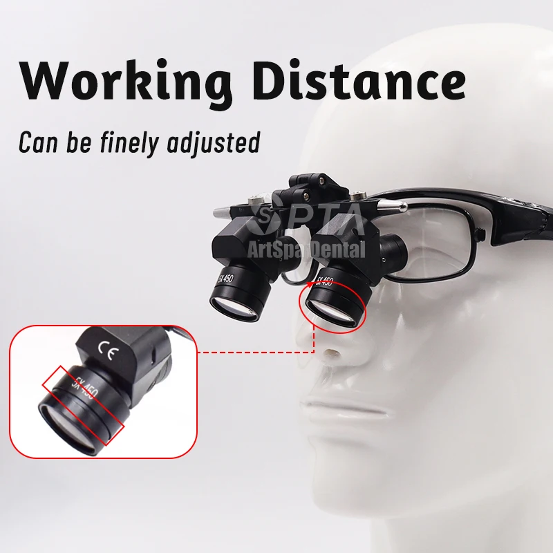 Dental 5X With Ergo Headlight Medical Magnifier Light With Light Power With Adjustable Lamp Lab Medical Loupes Magnification