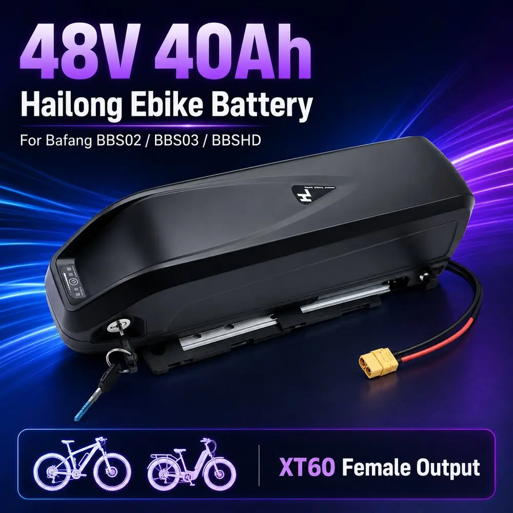 36V 48V Lithium-Ionen-E-Bike-Akku Kompatibel mit Bafang BBS02 BBS03 BBSHD Motor, Hochkapazitäts-Unterrohrakku für Elektrofahrräder