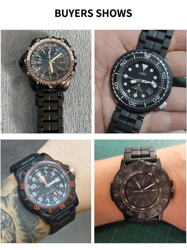 3051 3080 3150 3581 untuk Luminox Tali Jam Baja Plastik 23Mm Hitam Antarmuka Khusus Gesper Lipat Tahan Air Nyaman