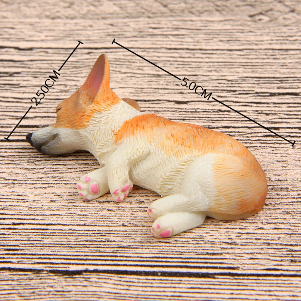 Miniature Figurines Model Welsh Corgi Pembroke Simulation Dogs Resin Figures for Kids Home Decor Accessories for Children Gifts