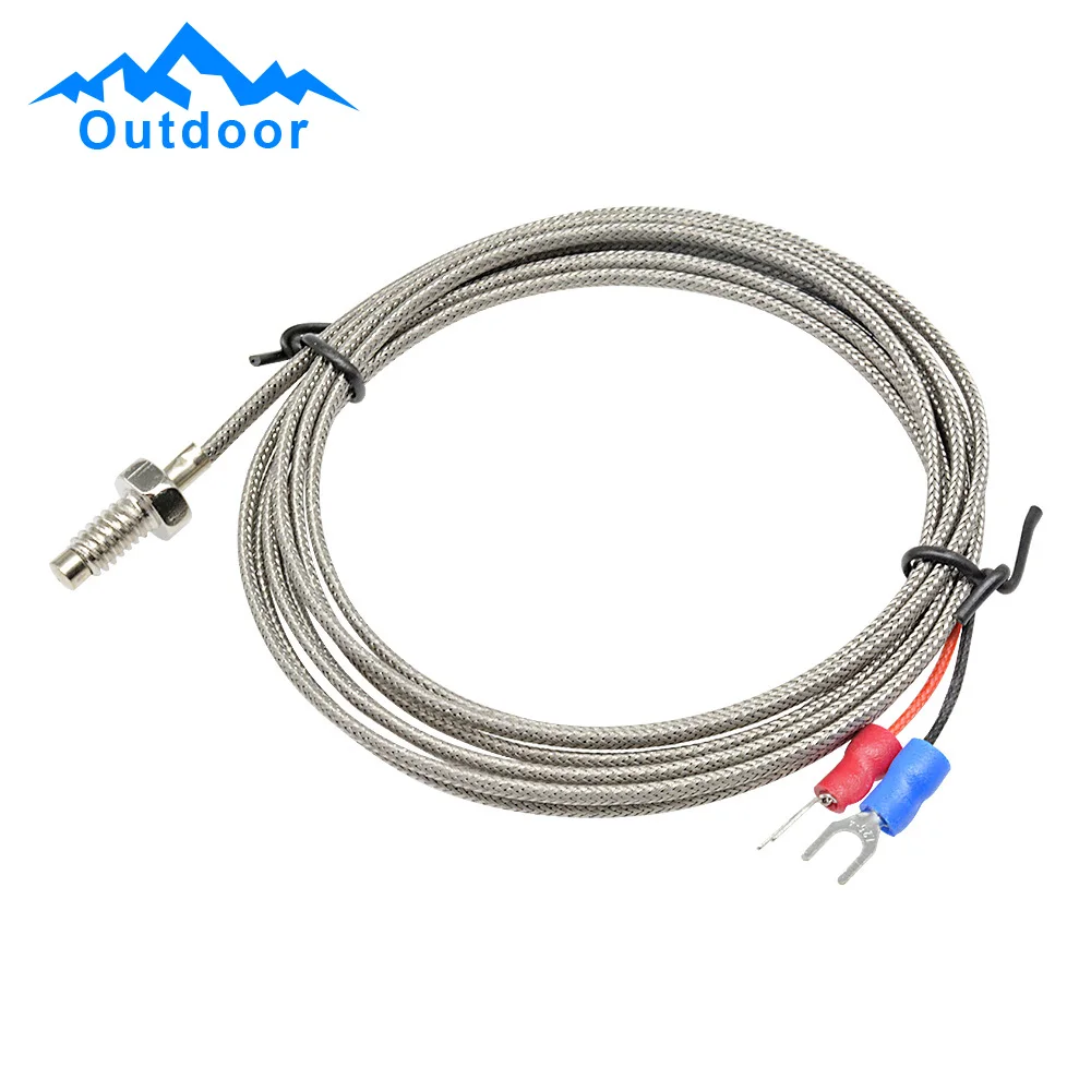 3PCS Thermocouple Temperature Sensor K Type Thermocouple Wire Temperature Sensing Line 1M 2M 3M M6mm For Industrial Thermostat