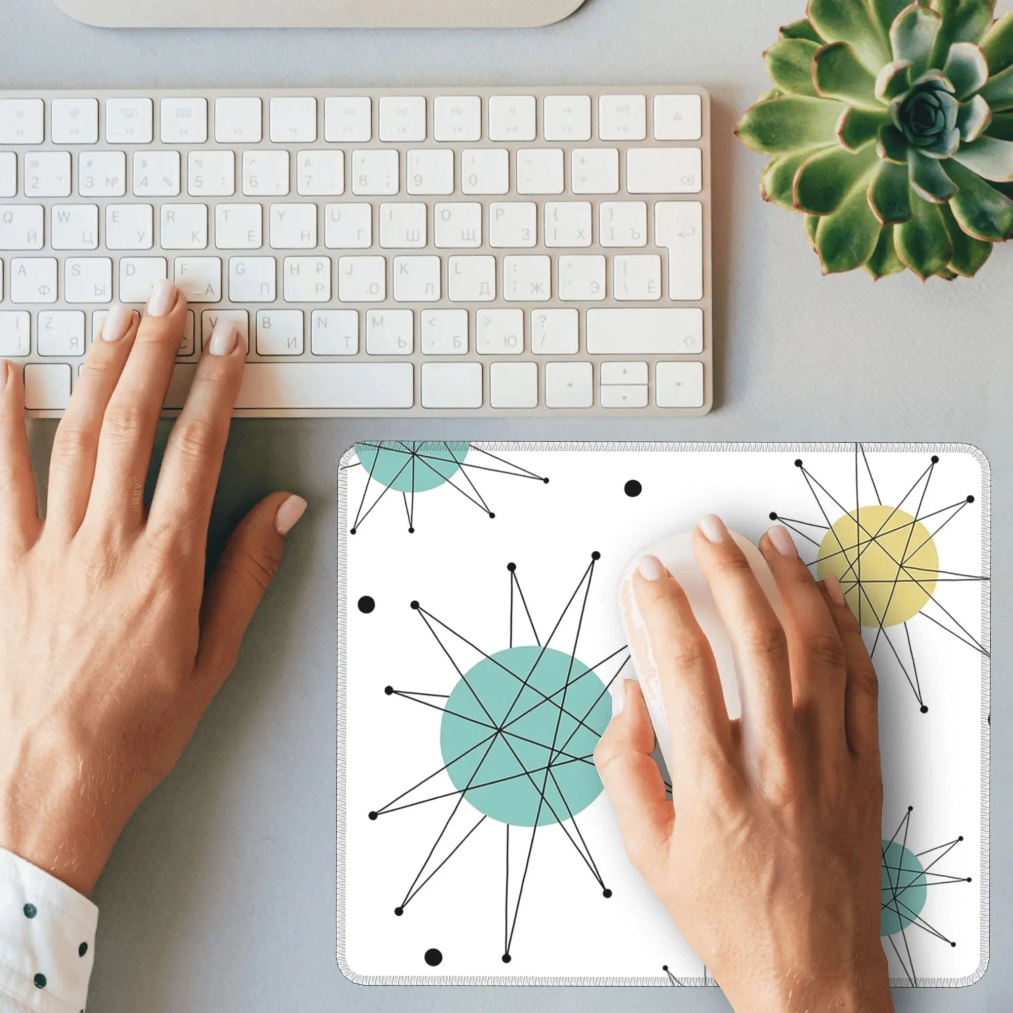 فرانسيسكان ستاربرست منتصف القرن العصر الذري ماوس الوسادة الكمبيوتر لوحة المفاتيح ماوس حصيرة ألعاب الكمبيوتر المحمول حصيرة مكتبية الجدول الحصير