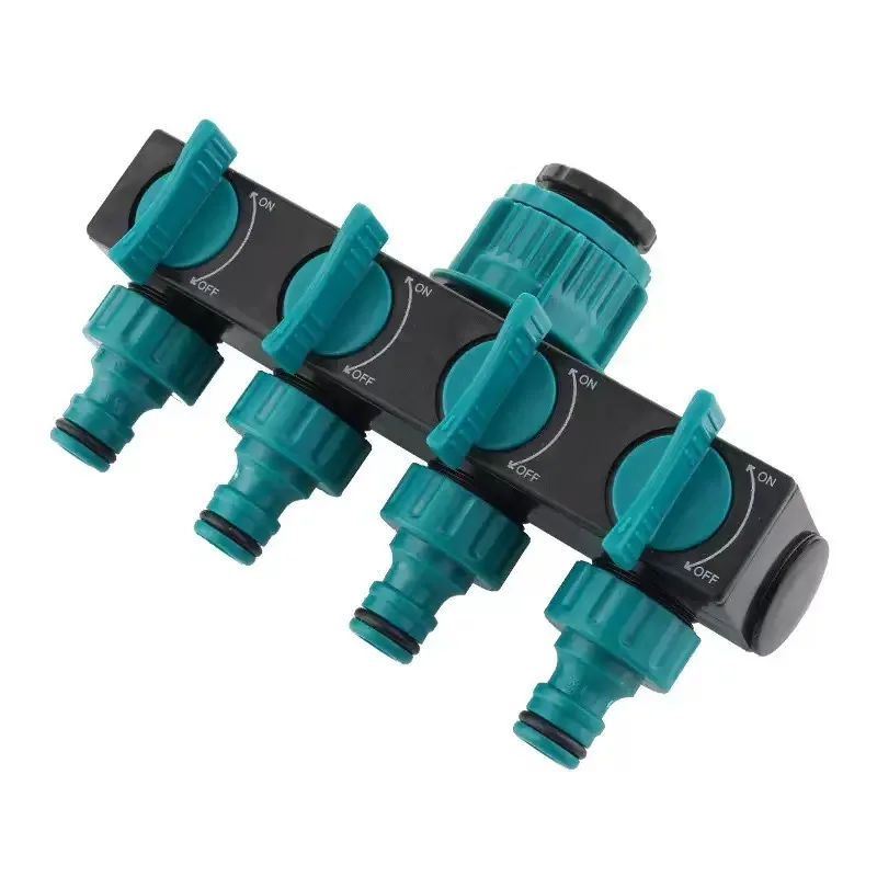 4-Way Hose Splitters 1' to 3/4' to 1/2' European Standard Female Thread Automatic Garden Watering Water Pipe 1pc