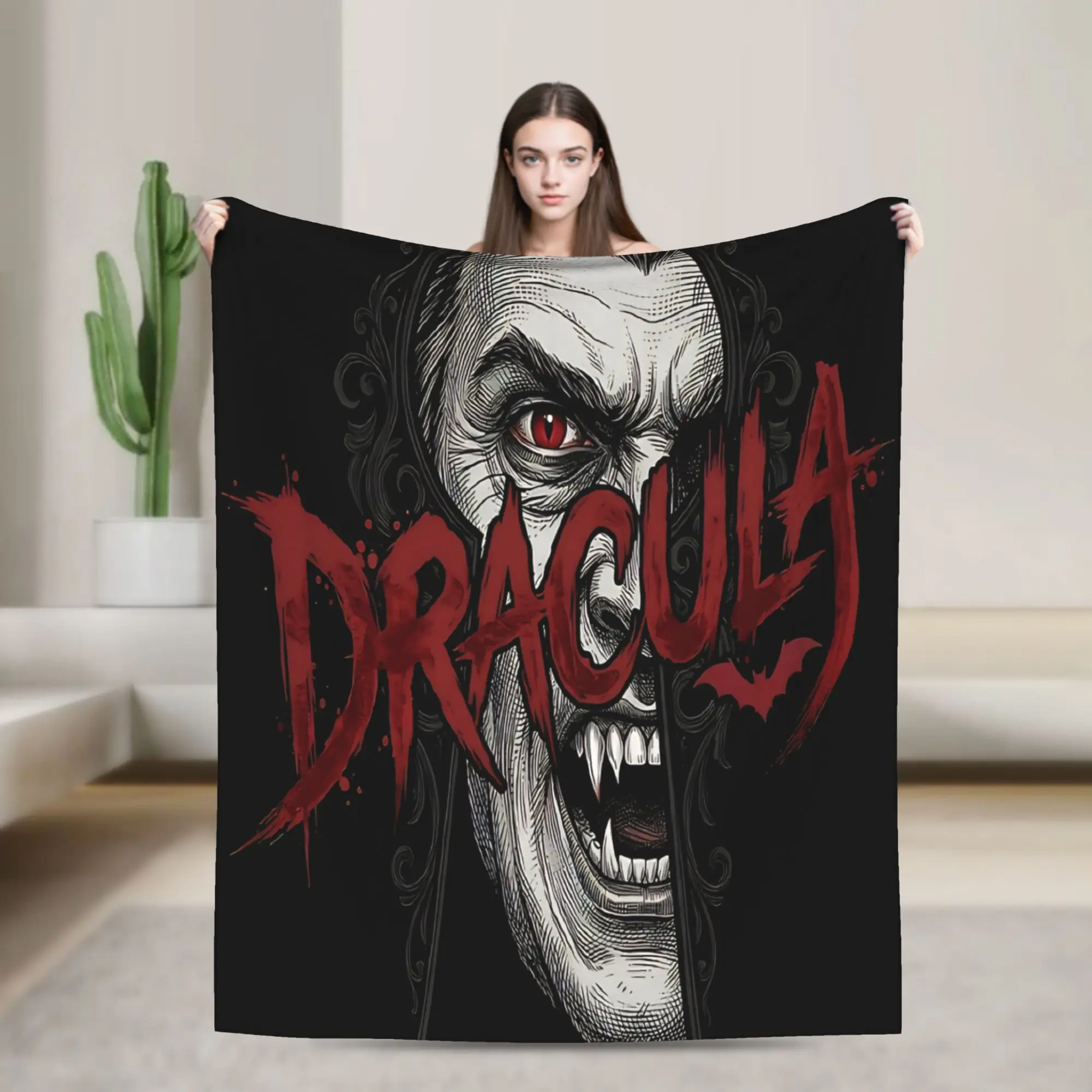 Dracula Soft Warm Blanket  Decorative Plush Throw Blanket Funny Couch Bed Flannel Bedspread Sofa Bed Cover