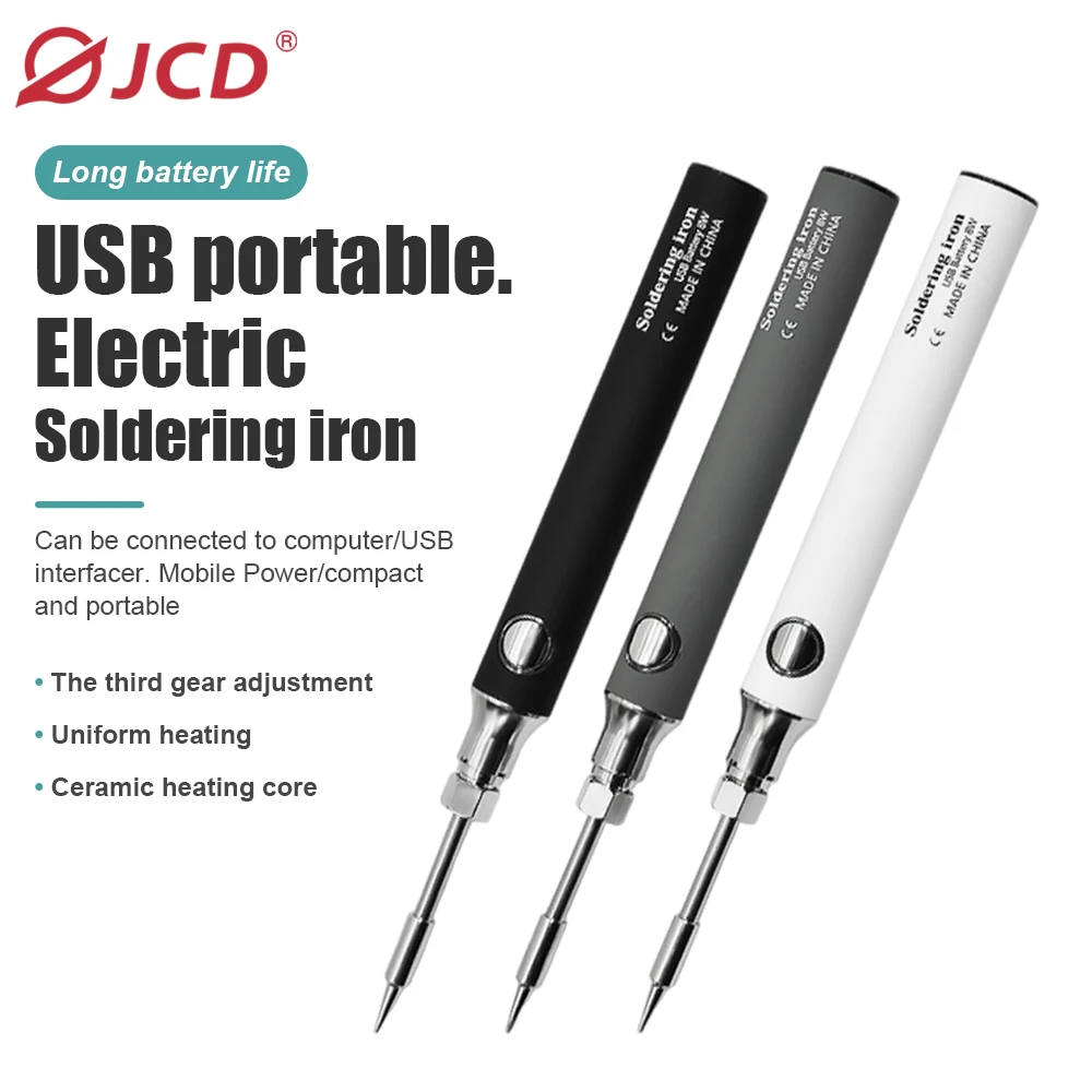 

USB Soldering Iron Wireless Charging Electric Solder Iron 5V 8W Fast Charging Lithium Rechargeable Portable Repair Welding Tools