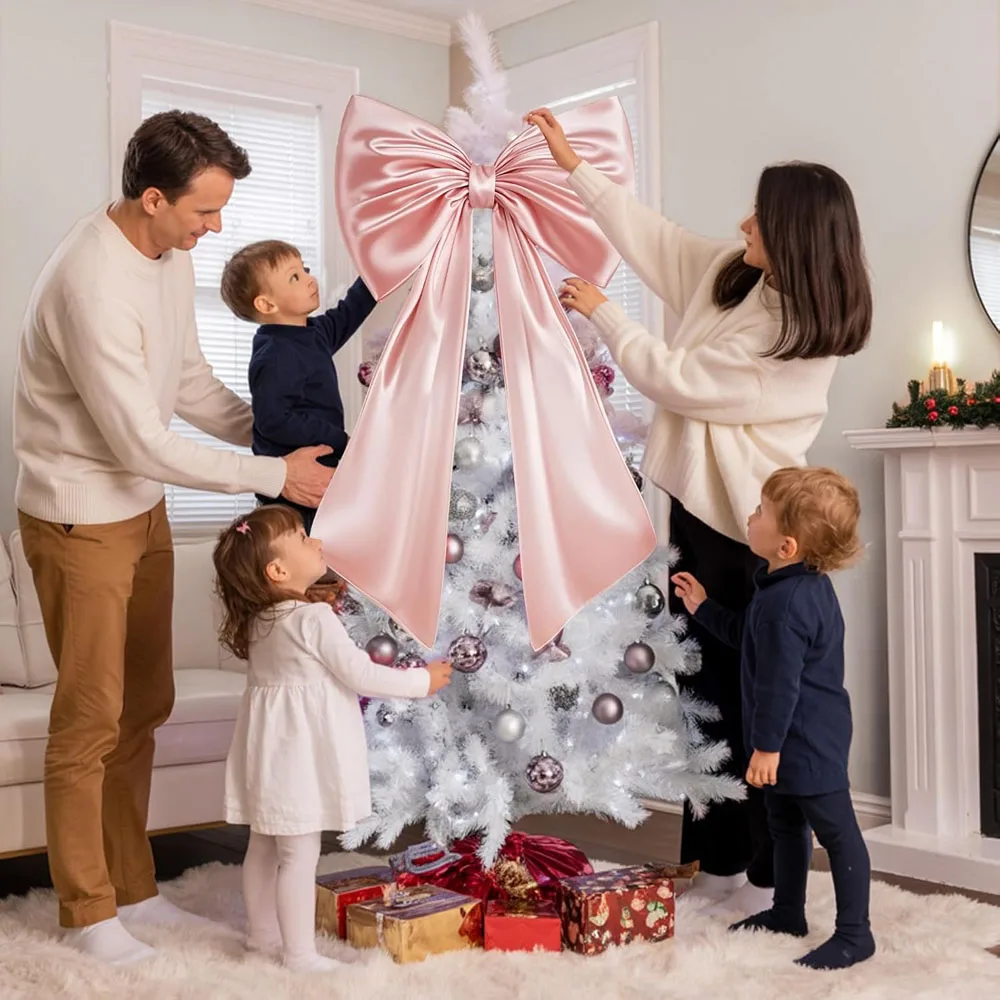 قوس ديكور كبير للغرفة، ربطة عنق شريطية عملاقة من Coquette لعيد الميلاد وأعياد الميلاد وحفلات الزفاف وخلفية ديكور الحائط #3