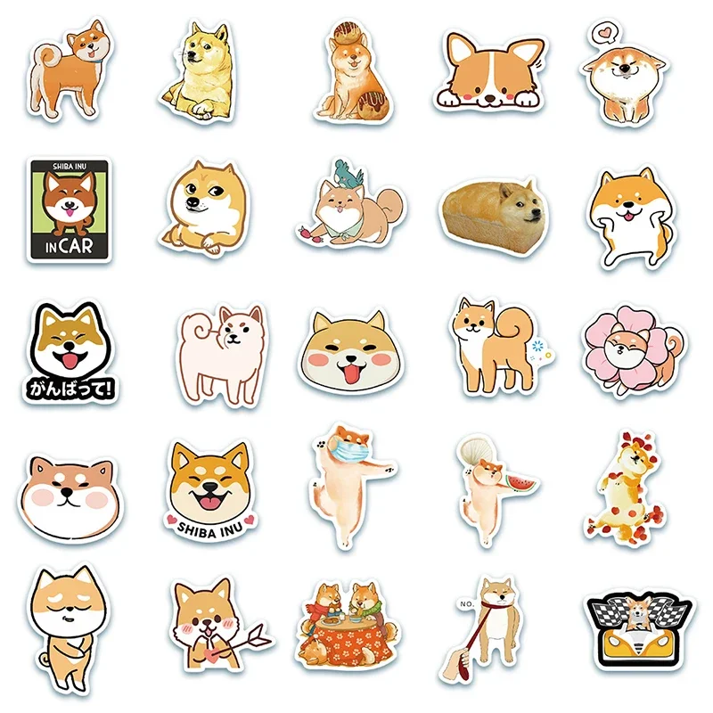 10/30/50PCS Kawaii Anime Sticker Dog Aesthetic PVC Stationery Children\'s Sketchbook Diary Decoration Scrapbook Supplies for Kids