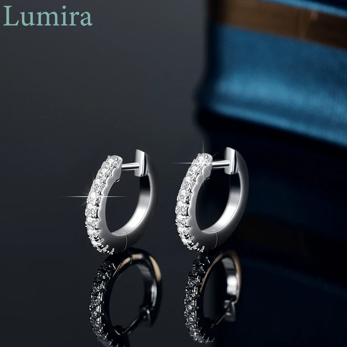 

Lumia Classic Round Drop Platinum PT950 Earrings Women's Moissanite Stud Earrings Christmas Charm Fine Jewelry Gift