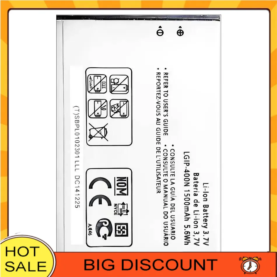 

Lgip-400N 1500Mah Durable For LG Optimus M C U V T S 1 VM670 LS670 MS690 P503 P500 P520 P505 P509 Mobile Phone Battery
