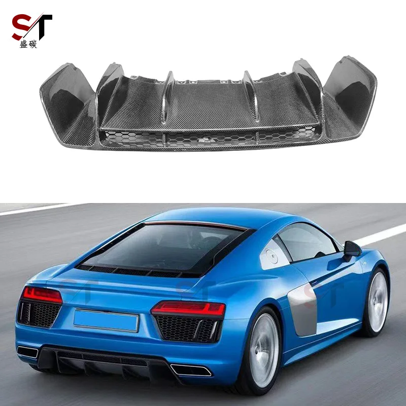 

Подходит для 16-19 Audi R8, задняя губа из углеродного волокна, модифицированный задний бампер, хвостовой диффузор, объемный автомобиль