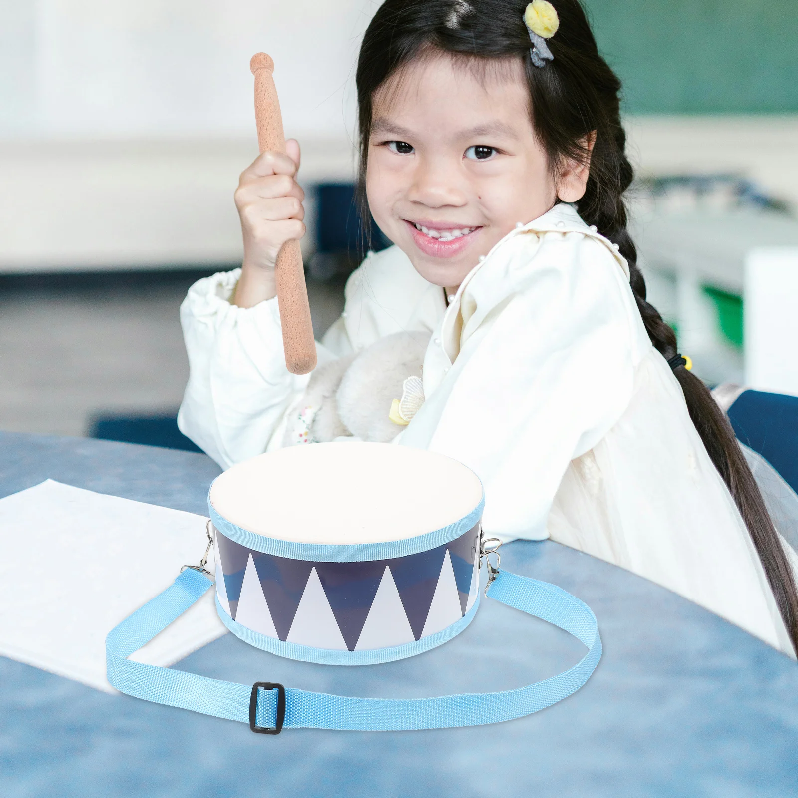 กลองสแนร์เด็ก 1 ชุด เครื่องดนตรีเคาะจังหวะสำหรับเด็ก ฝึกการเรียนรู้ดนตรี พัฒนาการประสานมือและสมอง กลองสแนร์ดนตรี