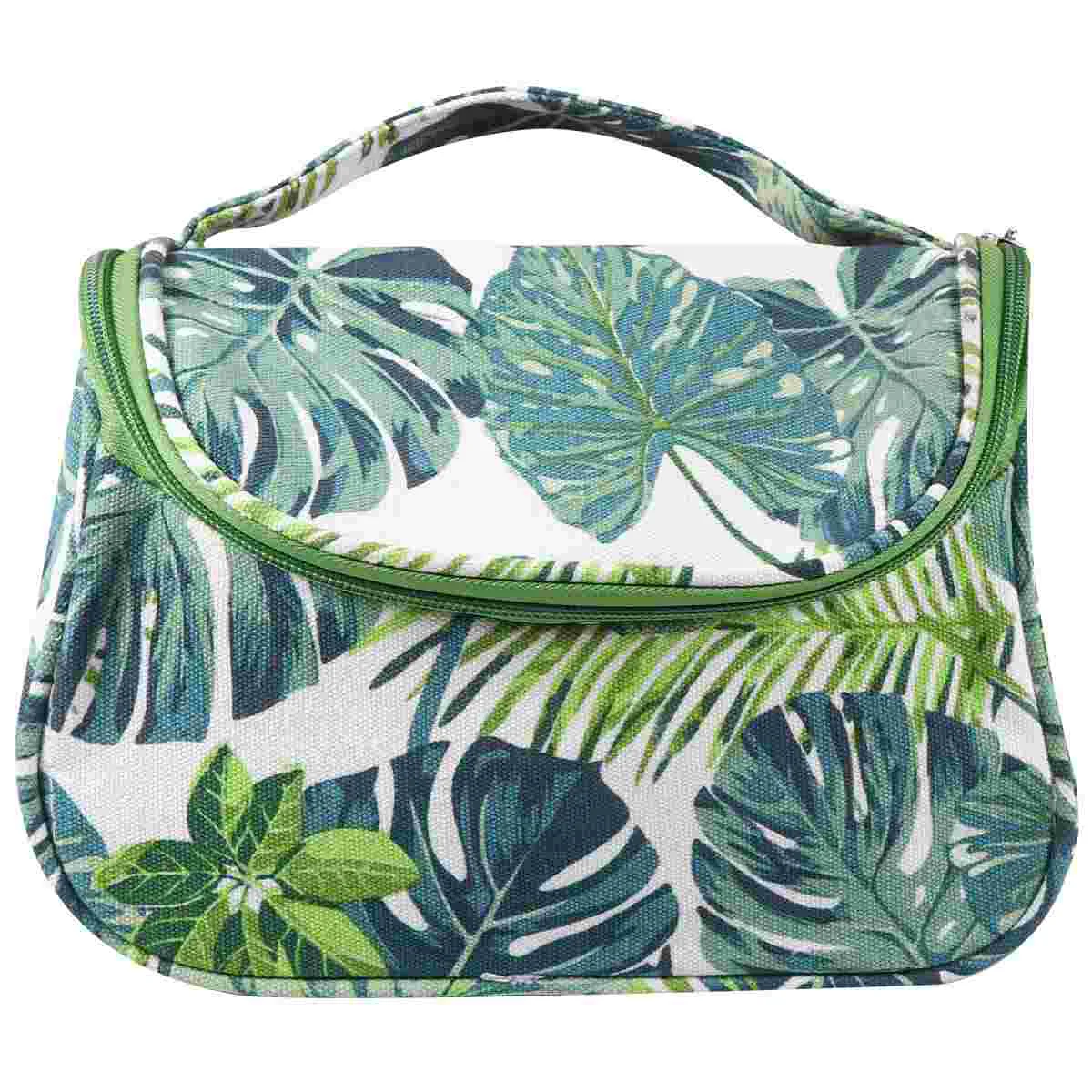 

Tropical Monstera Printing Makeup Bags Curved Zippered Storage Bag Multifunctional Travel Purse Portable Pouch Toiletry