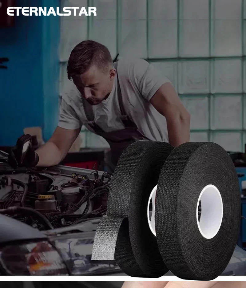 Isolierband, hitzebeständiges Kabelbaumband, selbstklebendes Stoffband, wasserdichtes Klebeband, isolierendes Stoffband aus Automobilstoff – Detail 1
