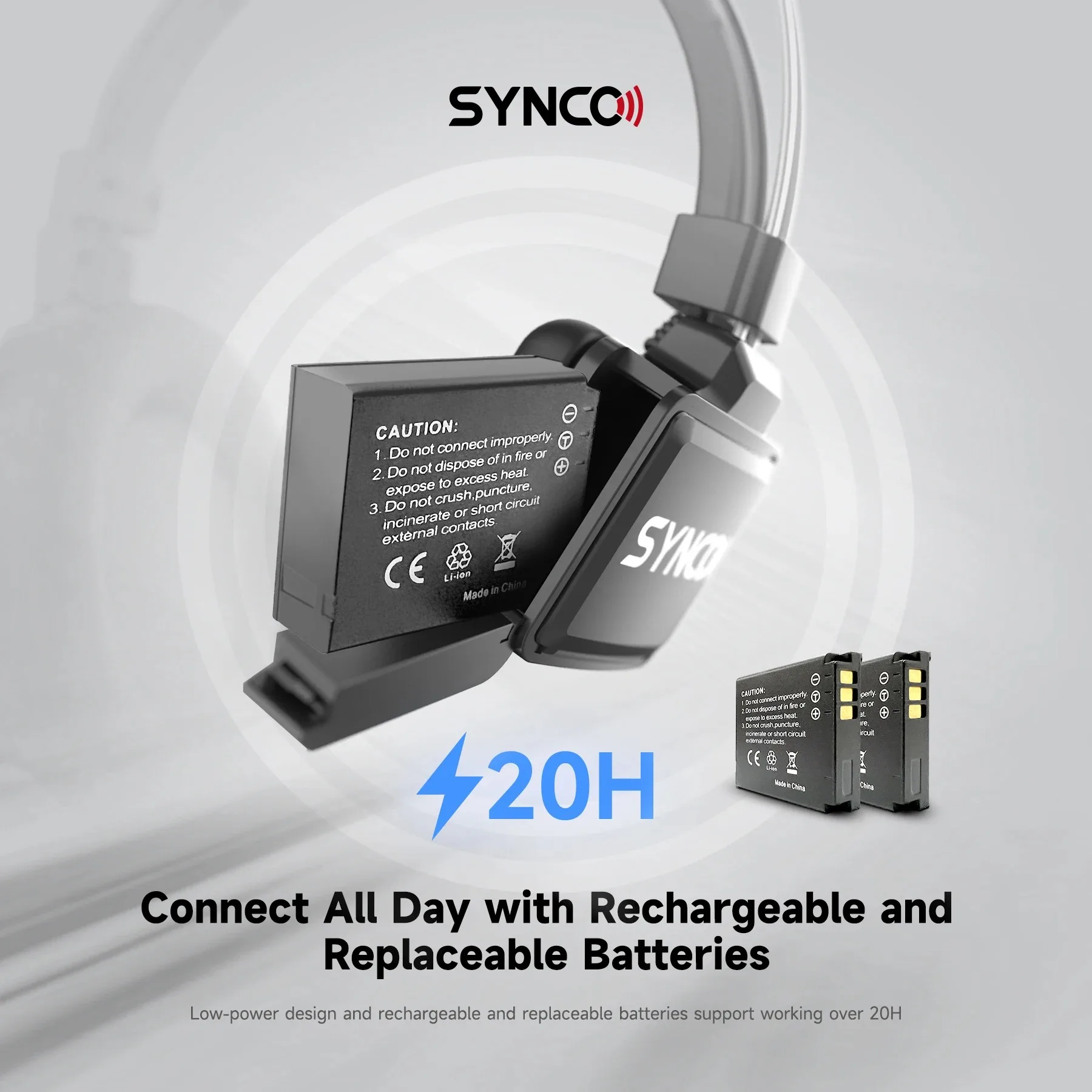 Synco Xtalk-Auscultadores Remotos Sem Fios, Sistema de Intercomunicação, Full Duplex, Single Ear, Filmes e Televisão, Team Studio, 2.4G, X5