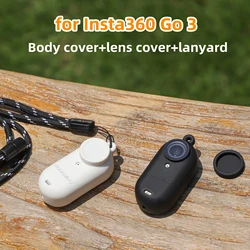 Silicone Cover For Insta360 GO3 Lanyard Thumb Camera Lens Cover Protective Case Anti Loss Lanyard for Insta360 Go 3 Accessory