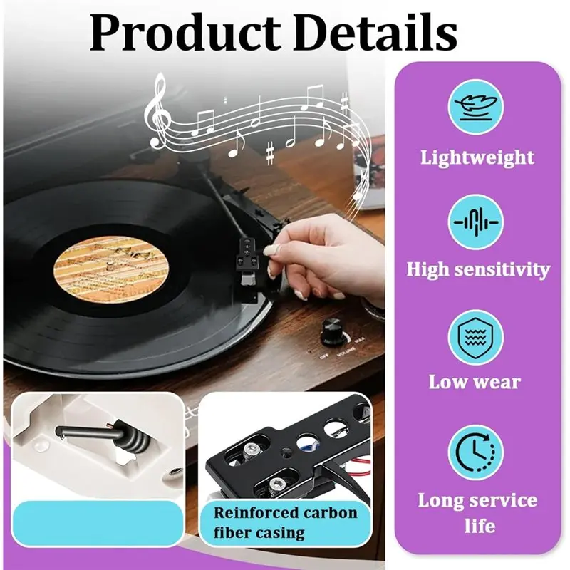 A92Z Black Headshell AT-3600L Magnetic Cartridge Stylus For Technics SL D1, SL D1K, SL D2, SL D202, SL D205, SL D2K, SL D3, SL D