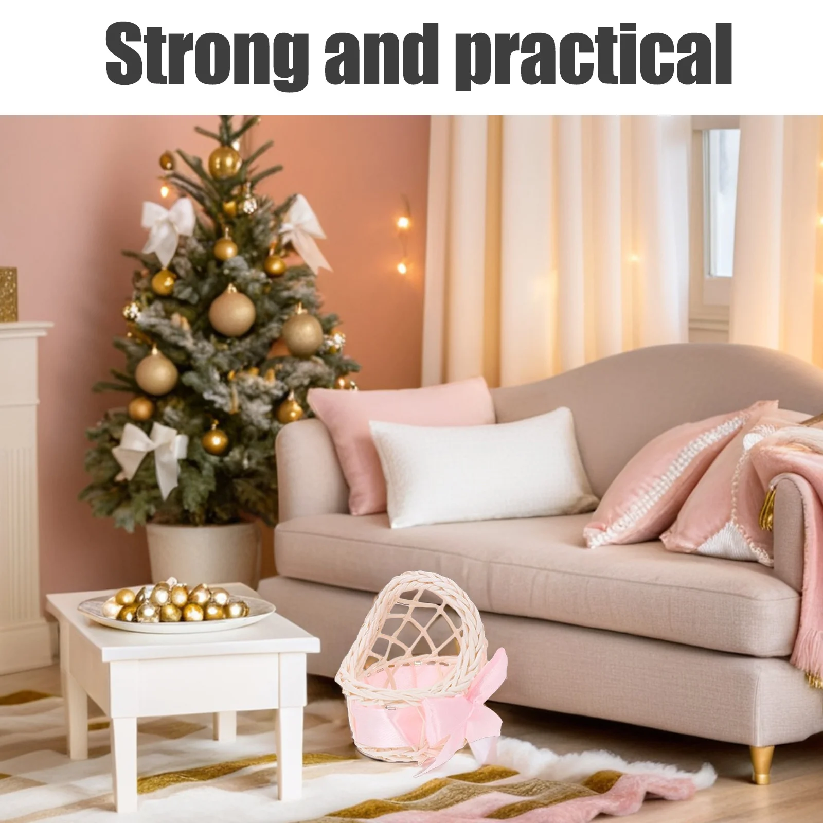 

6Pcs Miniature Woven Basket Durable Handcrafted Mini House Ornament Desktop Decoration Dollhouse Supply Accessory