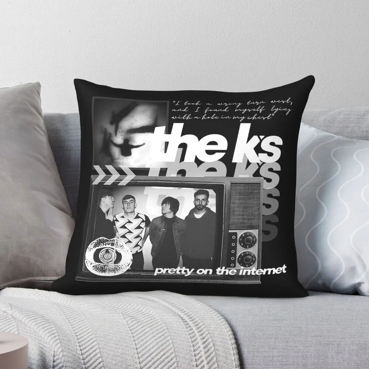 The K's Pretty On The Internet Square Pillowcase Polyester Linen Velvet Printed Decorative Pillow Case Home Cushion Cover 45x45