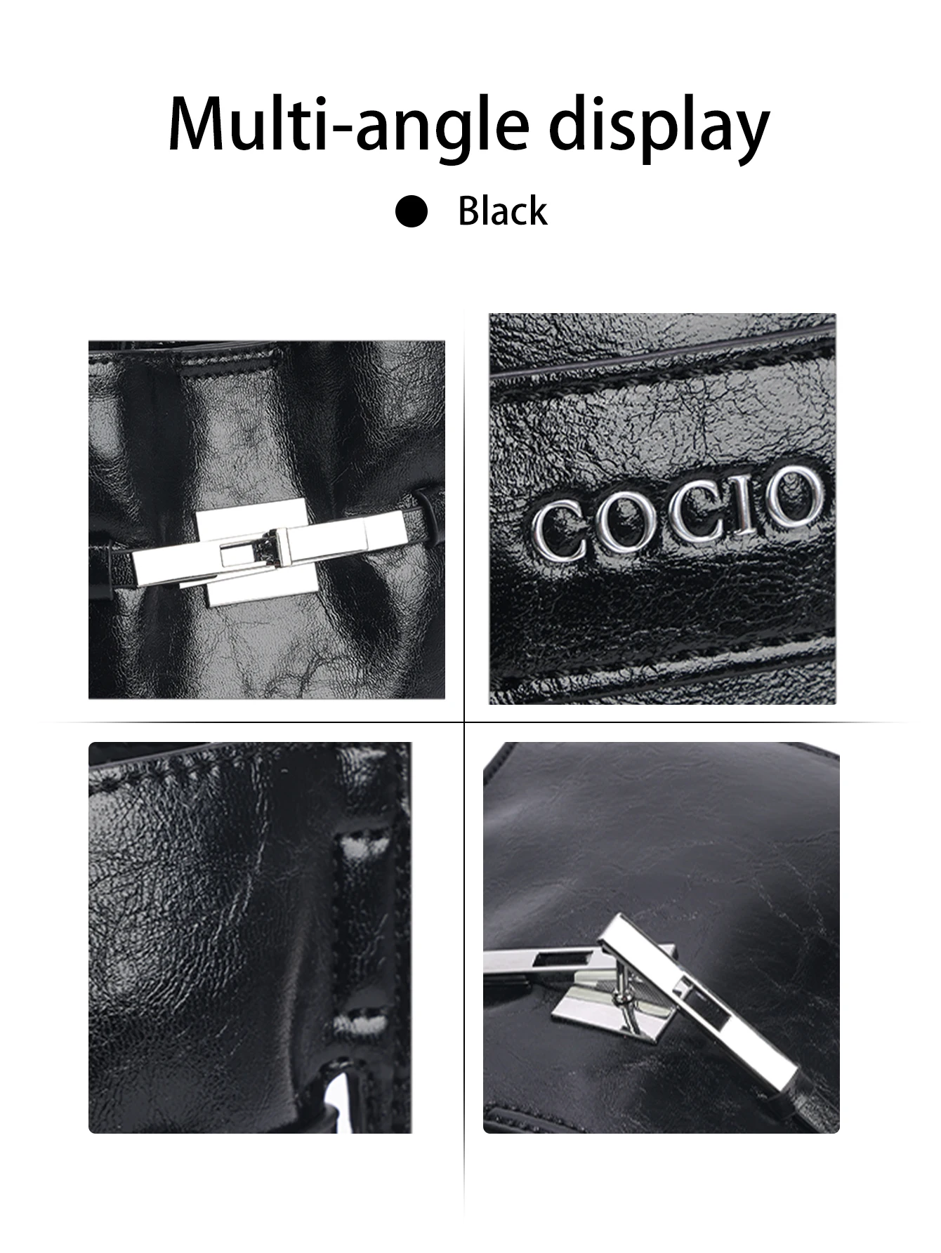 Luxuriöse, gewachste Leder-Handtasche im Retro-Stil, kleine quadratische Tasche für Damen, elegante, schlichte Business-Reisetasche – Detail 8