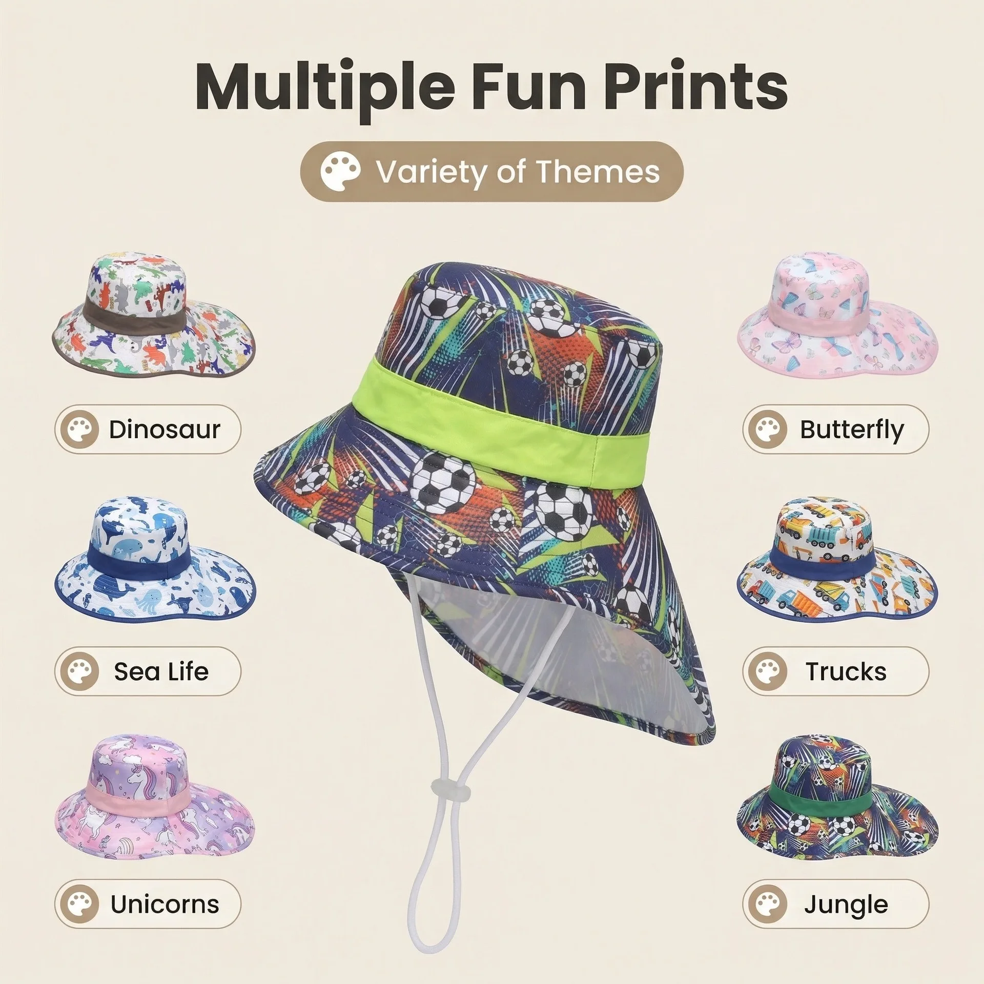Children's hats - summer, autumn and winter printed sun hats, men's and women's baby breathable bucket hats, beach hats, fisherm