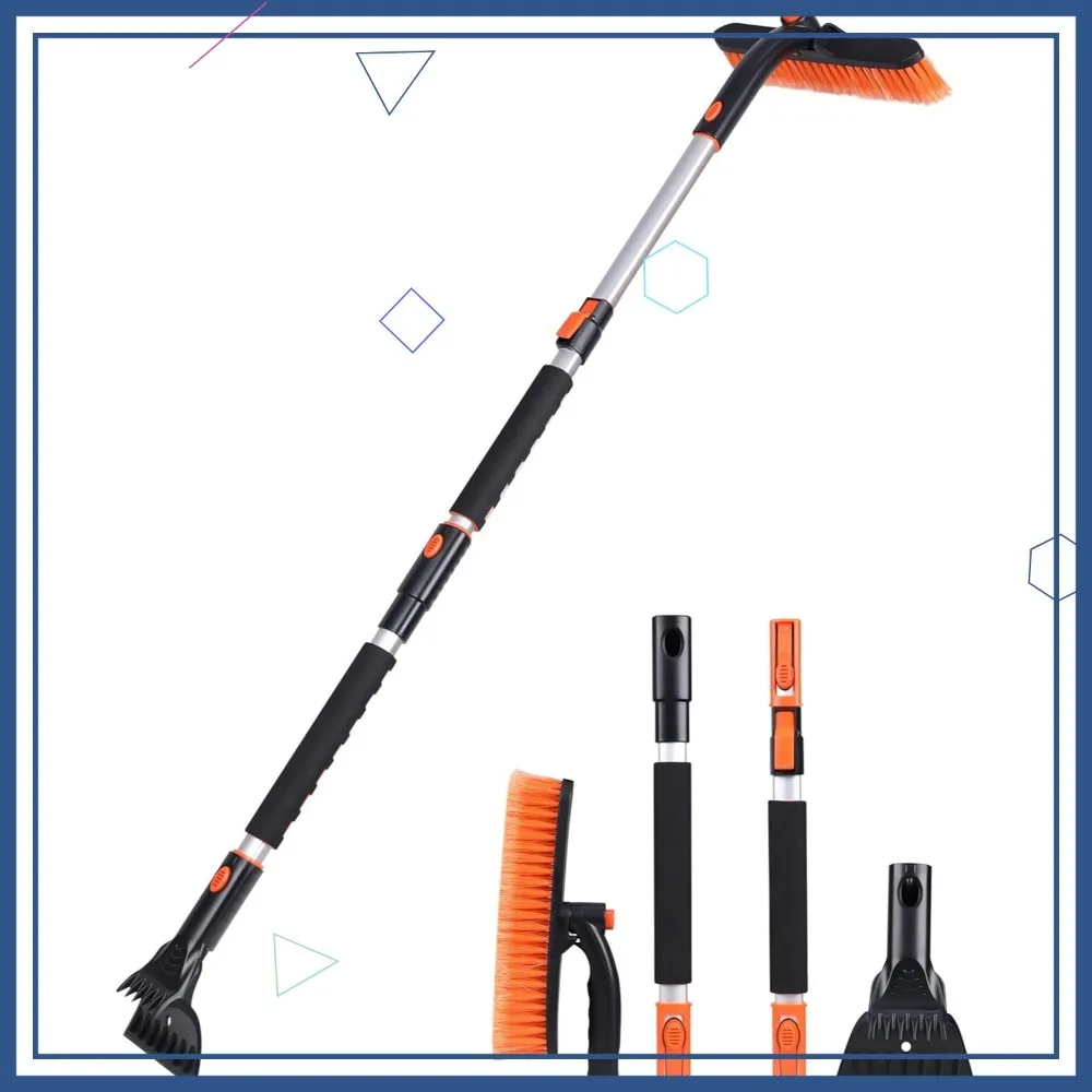 

Extendable Snow Brush with Ice Scraper for Car Windshield, 360° Pivot for SUV, Truck, Winter Accessories
