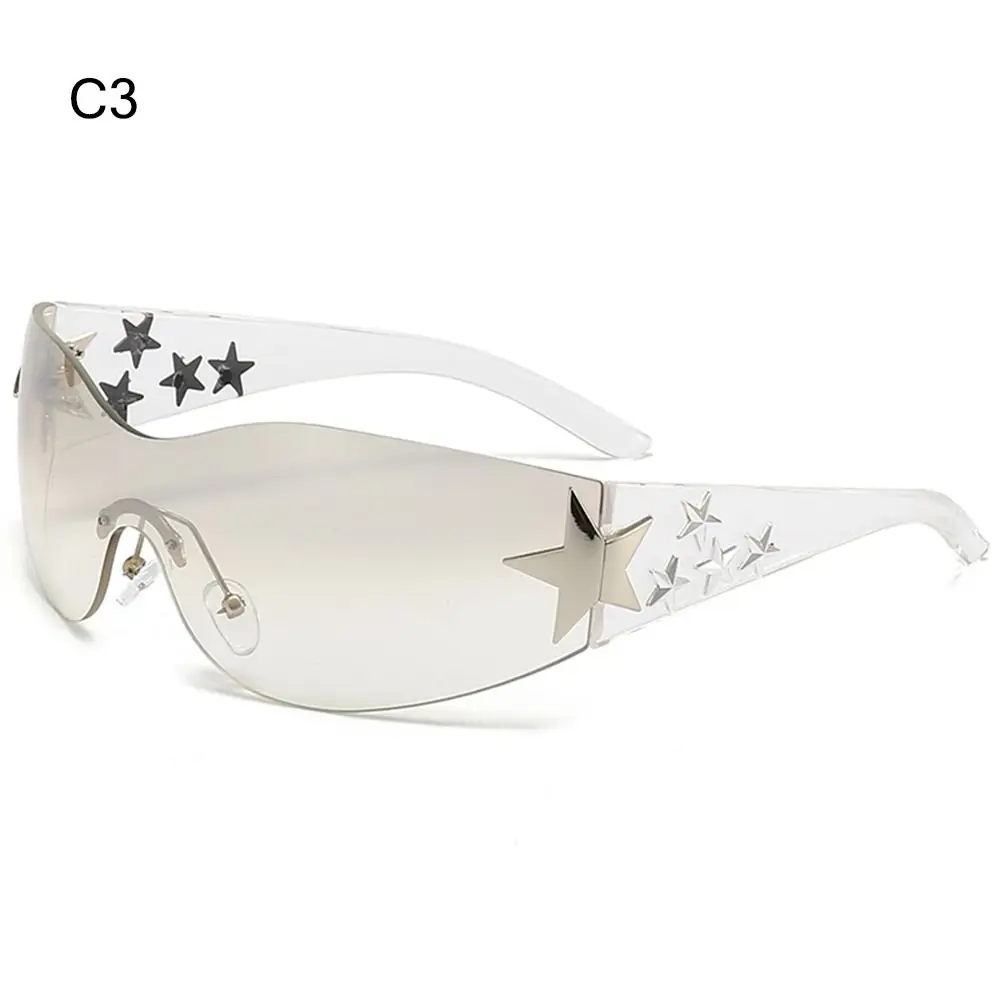 One Piece Rimless Y2K Óculos de sol para homens e mulheres Punk