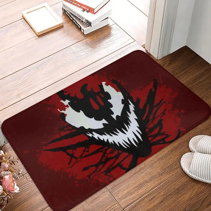 Custom Venoms Carnage Smile Front Floor Door Entrance Mat Outdoor Bathroom Kitchen Doormat Garden Carpet Rug