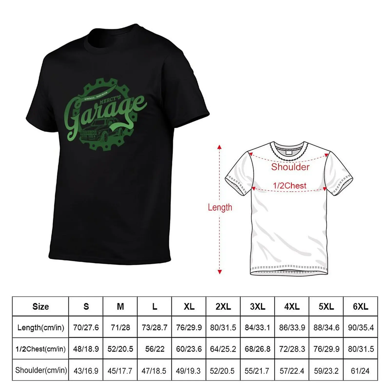 Mercy's Garage (Mercy Thompson) T-Shirt, Summer Casual Cotton Tee, Oversized Streetwear Tops, Vintage Graphic Print, 100% Cotton