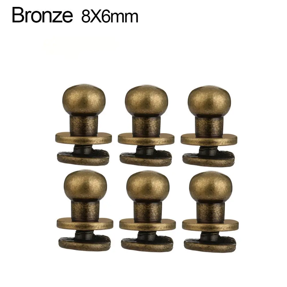 10pcs Round Cloth Button Brass Nail Leather Craft Clothes/Bag/Shoes Garment Rivets Monk Head Screws