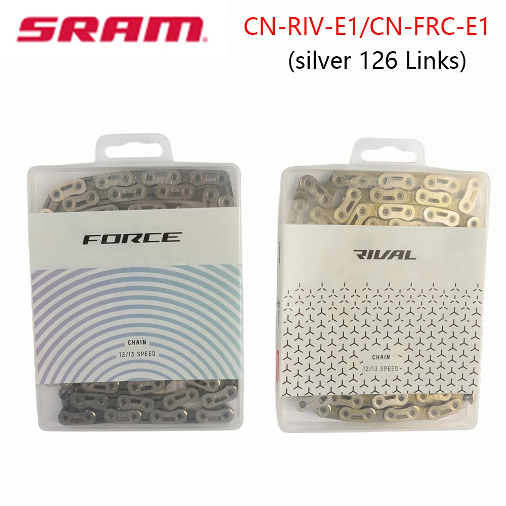 Cadena de Bicicleta de Carretera SRAM Force E1 Rival E1 CN-RIV-E1 CN-FRC-E1, Cadena de Bicicleta de Carretera Flattop E1, 126 Eslabones, 12/13 Velocidades