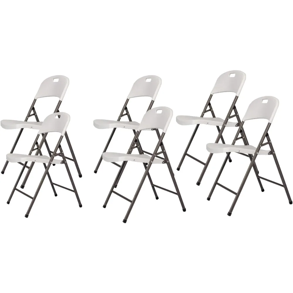 

Folding plastic chair with a capacity of 350 pounds -6-piece set, commercial grade conference folding chair white 6-piece