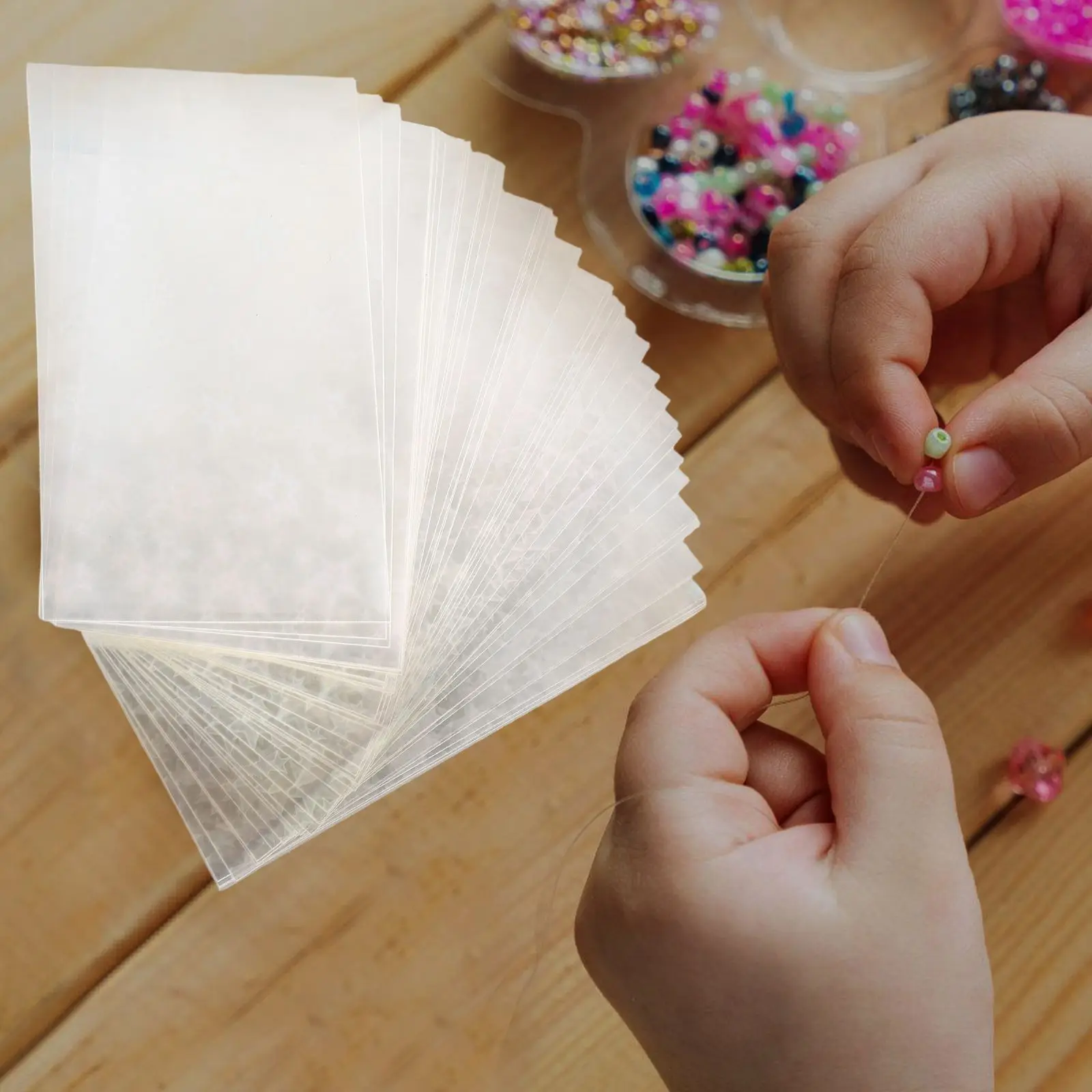 

50 Pcs Jewelry Packaging Self-Sealing Bags High Transparency Necklace Storage Pouch OPP Plastic Adhesive Bag